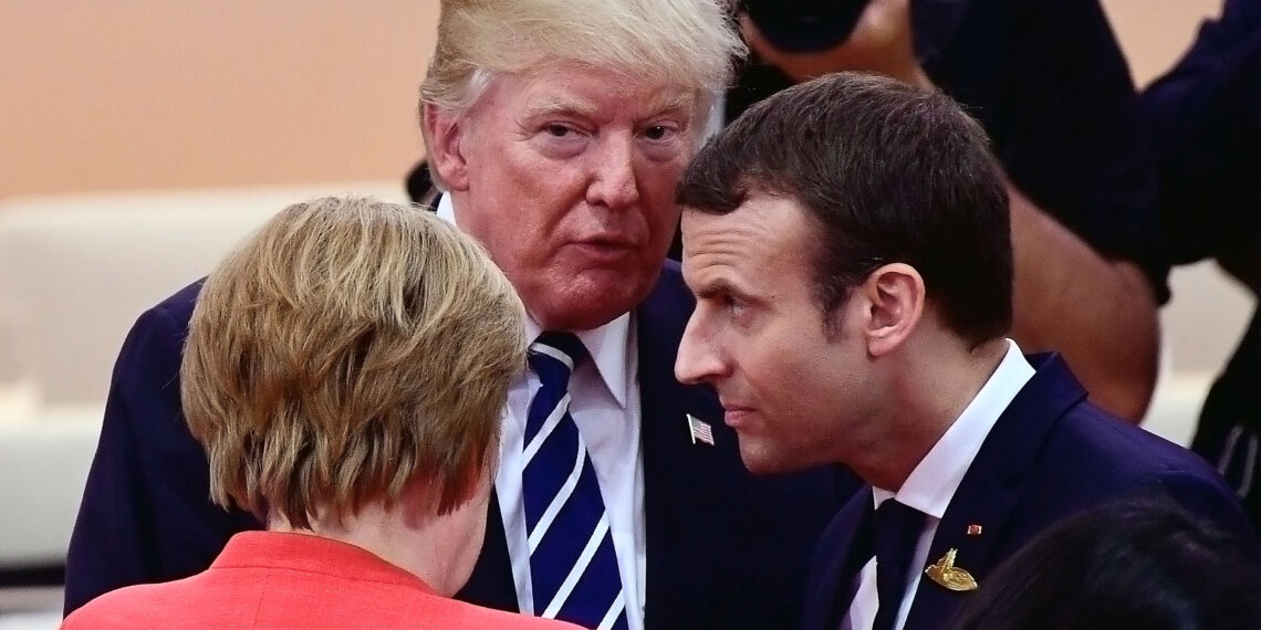 Ангела Меркель, Дональд Трамп и Эммануэль Макрон. Фото: kxl.com