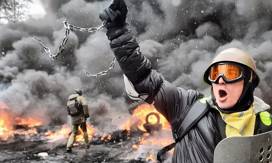 Противостояние на Грушевского. 22 января 2014 года. Фото: ukraine-revolution.tumblr.com