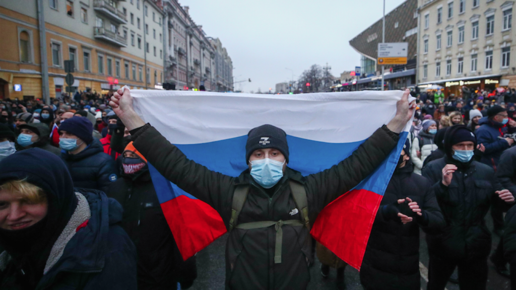 Акция протеста в Москве. Фото: themoscowtimes.com