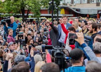 Акция протеста в центре Москвы. Фото: Facebook