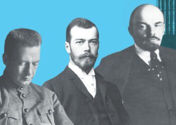 Александр Керенский, Николай II и Владимир Ленин. Коллаж. lhistory.ru