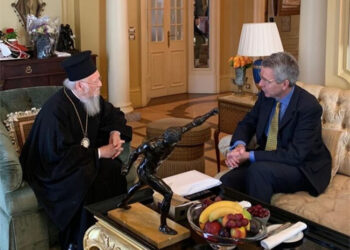 Патриарх Варфоломей и Джеффри Пайетт. Фото: Пресс-служба посольства США в Греции