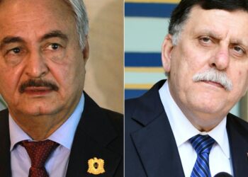 Халифа Хафтар и Фаиз Сарадж. Фото: ru.rfi.fr