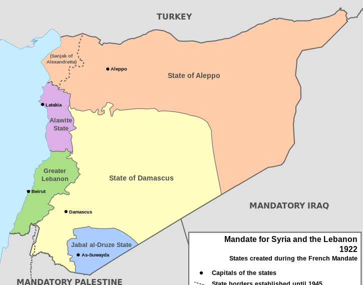 Сирия под французским мандатом - с 1922 по 1945 гг.
