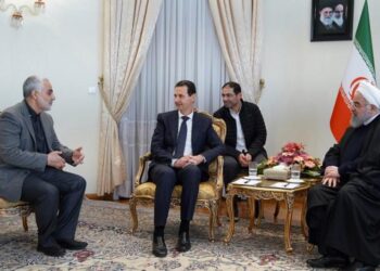 Касем Сулеймани, Башар Асад и Хасан Рухани. Фото: AFP