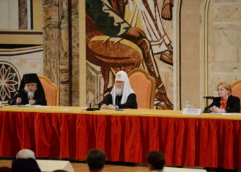 Патриарх Кирилл и Вероника Скворцова. Иллюстрация: Пресс-служба Патриарха Московского и всея Руси