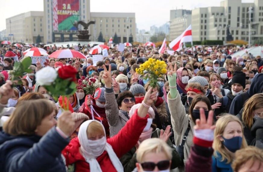 Акция протеста в Белоруссии. 1 ноября 2020 года. Фото: Reuters