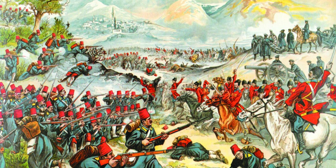 Разгром турецкой армии под Сарыкамышем. Военный лубок. 1915 год.