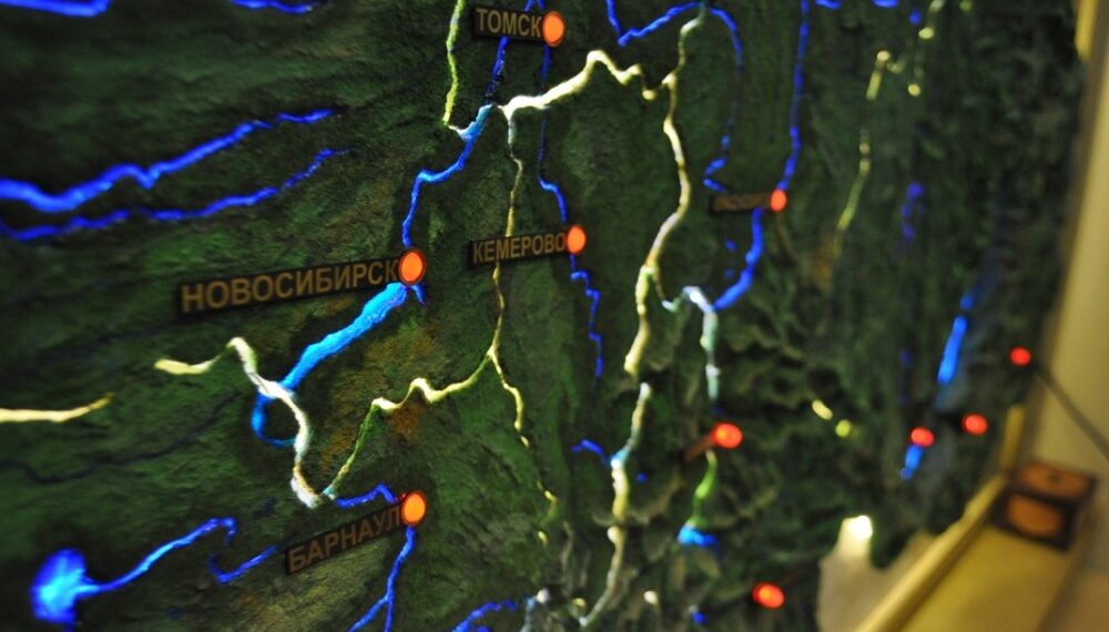 Объемная карта Сибирского Федерального Округа. Иллюстрация: citymaket.com