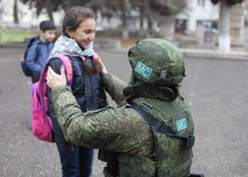 Русский миротворец в Арцахе. Фото: telegram-канал Peacekeeper