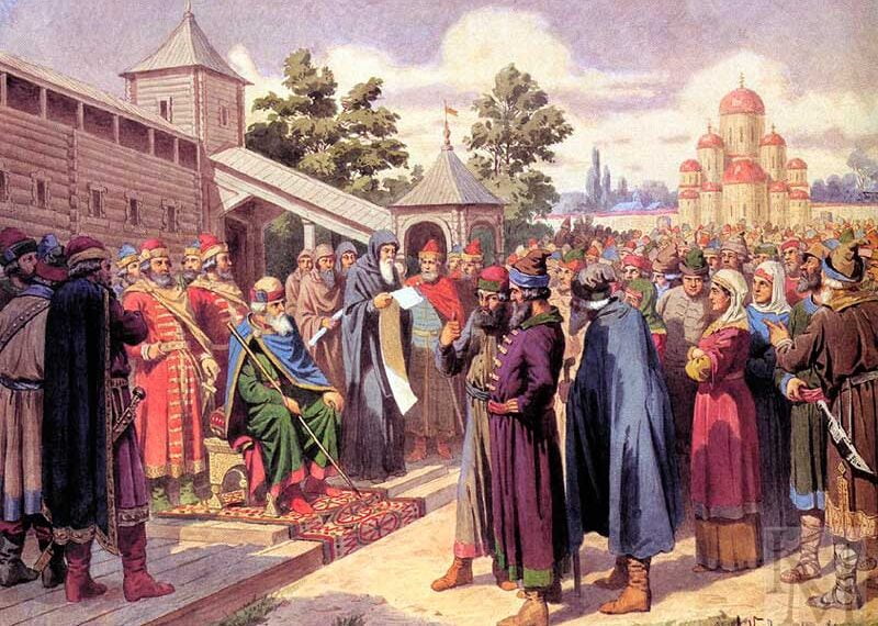 Чтение народу Русской Правды в присутствии великого князя Ярослава Мудрого. Художник А. Кившенко, 1880
