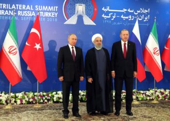 Владимир Путин, Хасан Рухани и Реджеп Эрдоган. Фото: Пресс-служба Кремля