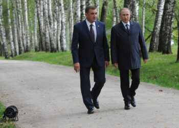 Владимир Путин и Алексей Дюмин. Иллюстрация: novayagazeta.ru