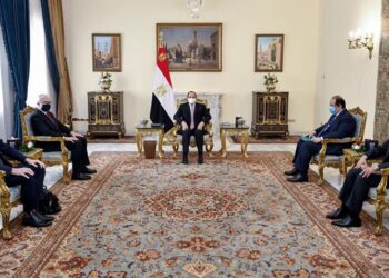 Встреча Абдель Фатаха ас-Сиси с Бернаром Эми. Фото: presidency.eg