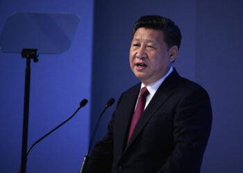 Си Цзиньпин. Выступление в Давосе. Январь 2017 года. Фото: Jason Alden / Bloomberg