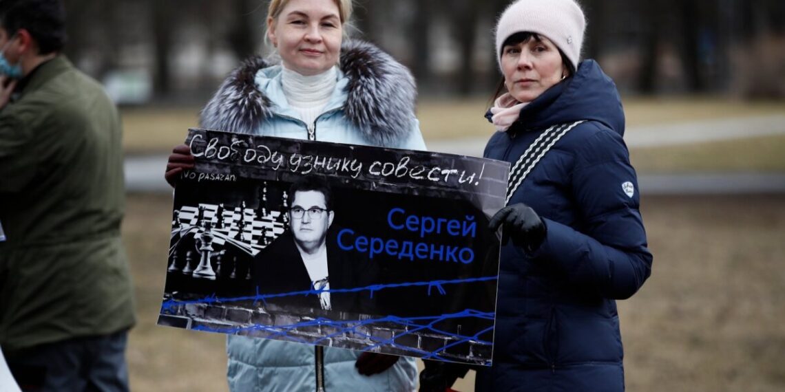 Акция в поддержку Сергея Середенко. Фото: rus.delfi.ee