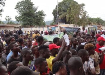 Акция протеста в Банги. Фото: ФАН