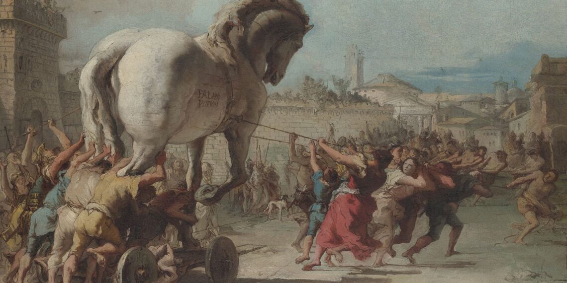 Джованни Доменико Тьеполо. Шествие троянского коня в Трою, 1773 год.