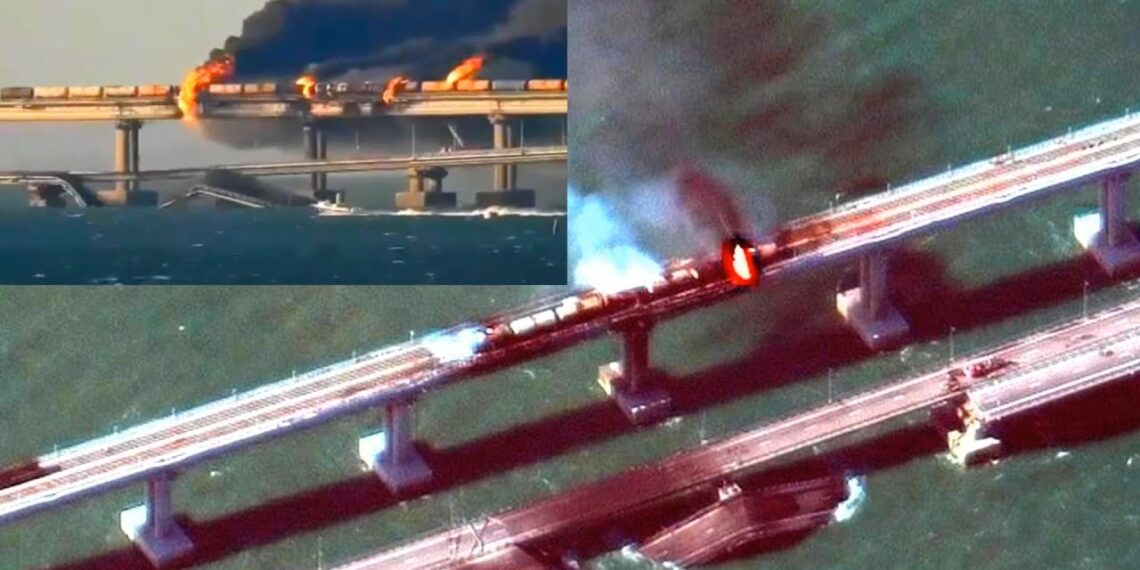 Последствия теракта на Крымском мосту. Фото: YouTube