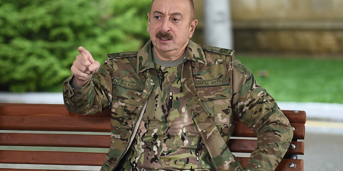 Глава бакинского фашистского режима Ильхам Алиев. Фото: president.az