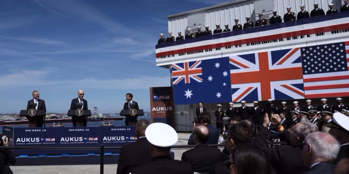 Лидеры стран Aukus. Фото: Bloomberg