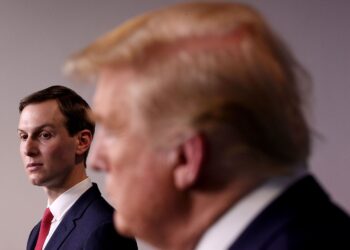 Джаред Кушнер на фоне Дональда Трампа. Фото: CNN