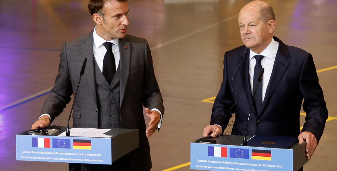 Эммануэль Макрон и Олаф Шольц. Фото: Getty