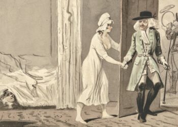 Иллюстрация, изображающая неверную жену, около 1800 года.