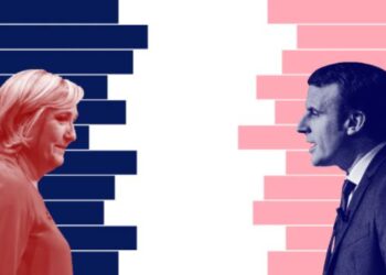 Марин Ле Пен и Эммануэль Макрон. Иллюстрация: telegraph.co.uk