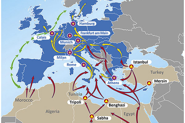 Пути мигрантов в ЕС. Фото: polit.ru