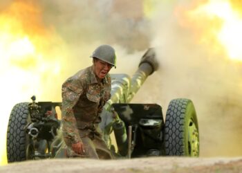 Артиллерист Армии обороны Арцаха Альберт Ованнисян. Фото: Минобороны Армении