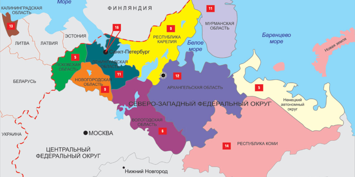 Карта СЗФО: журнал «Эксперт»