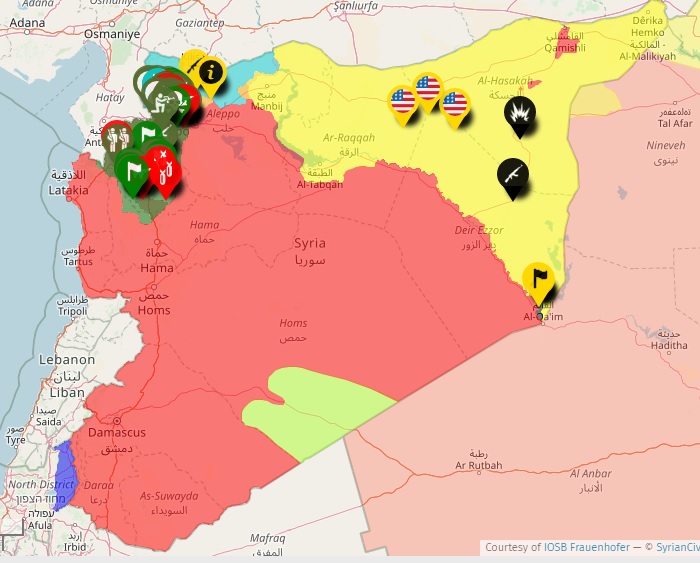 Карта сирийской войны на 6 января 2019 года. Источник: syriancivilwarmap.com