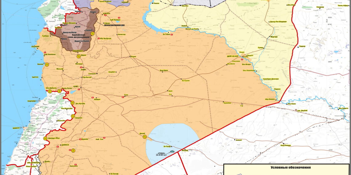 Российско-турецкая зона безопасности. Карта: syria.mil.ru