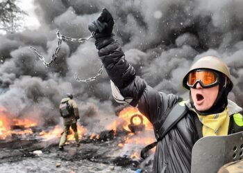 Противостояние на Грушевского. 22 января 2014 года. Фото: ukraine-revolution.tumblr.com