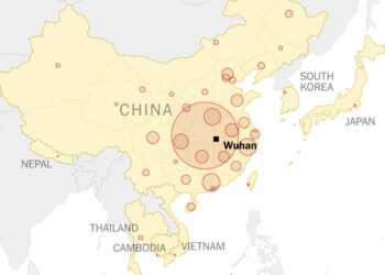 География распространения коронавируса. Фото: New York Times