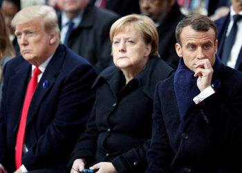 Эммануэль Макрон, Ангела Меркель и Дональд Трамп. Фото: Francois Mori / POOL