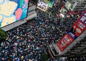 Демонстраци в Гонконге. Фото: CNN