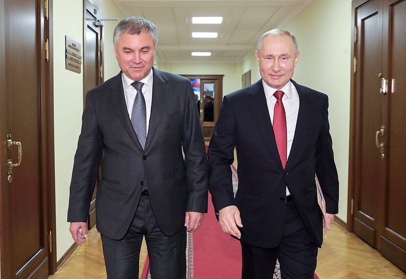 Вячеслав Володин и Владимир Путин. Фото: duma.gov.ru
