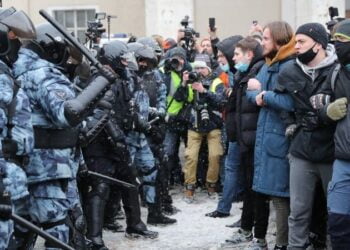 Акция протеста в Москве. 31 января 2021 года. Фото: ТАСС