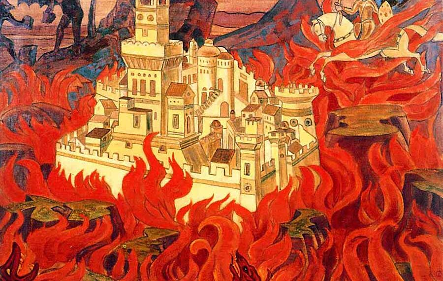 Николай Рерих. "Пречистый град - врагам озлобленье". 1912. Музей имени Н.К. Рериха, Москва.