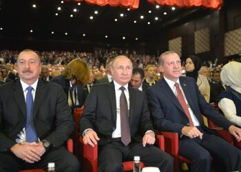 Ильхам Алиев, Владимир Путин и Реджеп Эрдоган