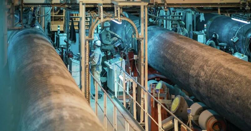 Трубы для газопровода «Северный поток 2». Фото: NordStream2/Twitter