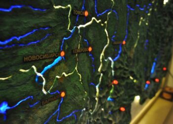 Объемная карта Сибирского Федерального Округа. Иллюстрация: citymaket.com