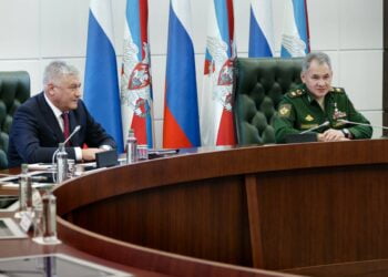 Сергей Шойгу и Владимир Колокольцев. Иллюстрация: Пресс-служба министрества обороны