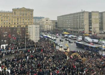 Акция протеста в Москве. Фото: Twitter