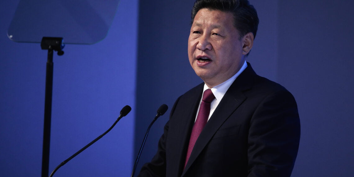 Си Цзиньпин. Выступление в Давосе. Январь 2017 года. Фото: Jason Alden / Bloomberg