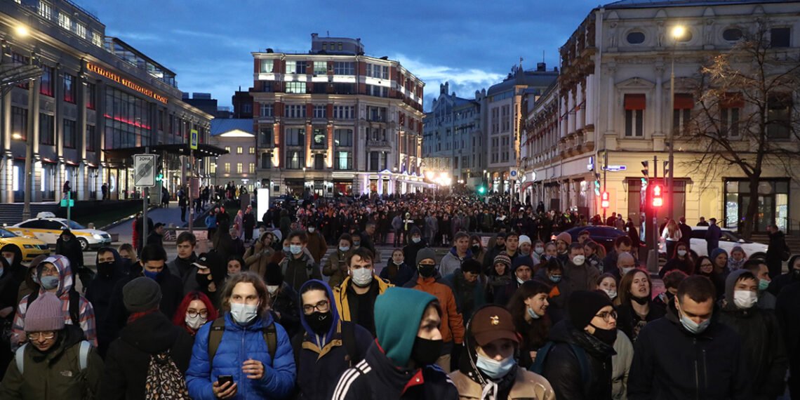 Акция протеста в Москве. 21 апреля 2021 года. Фото: Андрей Любимов/РБК