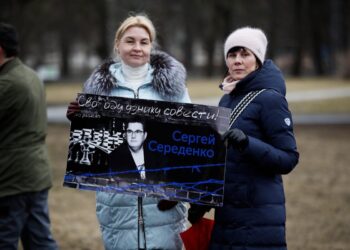 Акция в поддержку Сергея Середенко. Фото: rus.delfi.ee