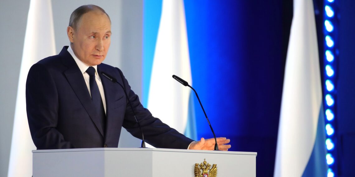 Владимир Путин во время оглашения послания Федеральному Собранию. Фото: kremlin.ru